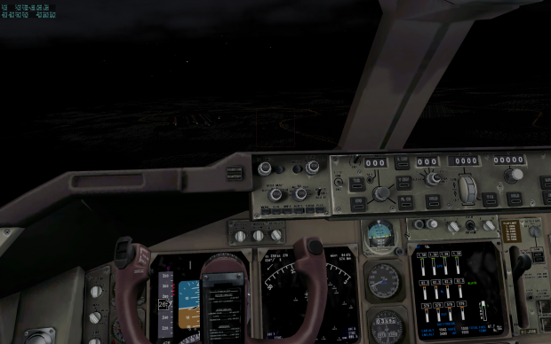 Die Flughafenbefeuerung ist noch gut sichtbar.